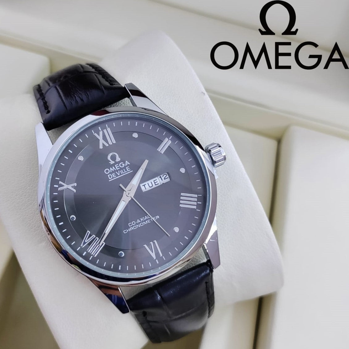 OMEGA DE VILLE DAY DATE LETHER STRAP WITH PREMIUM QUALITY| OMEGA DE VILLE 757668