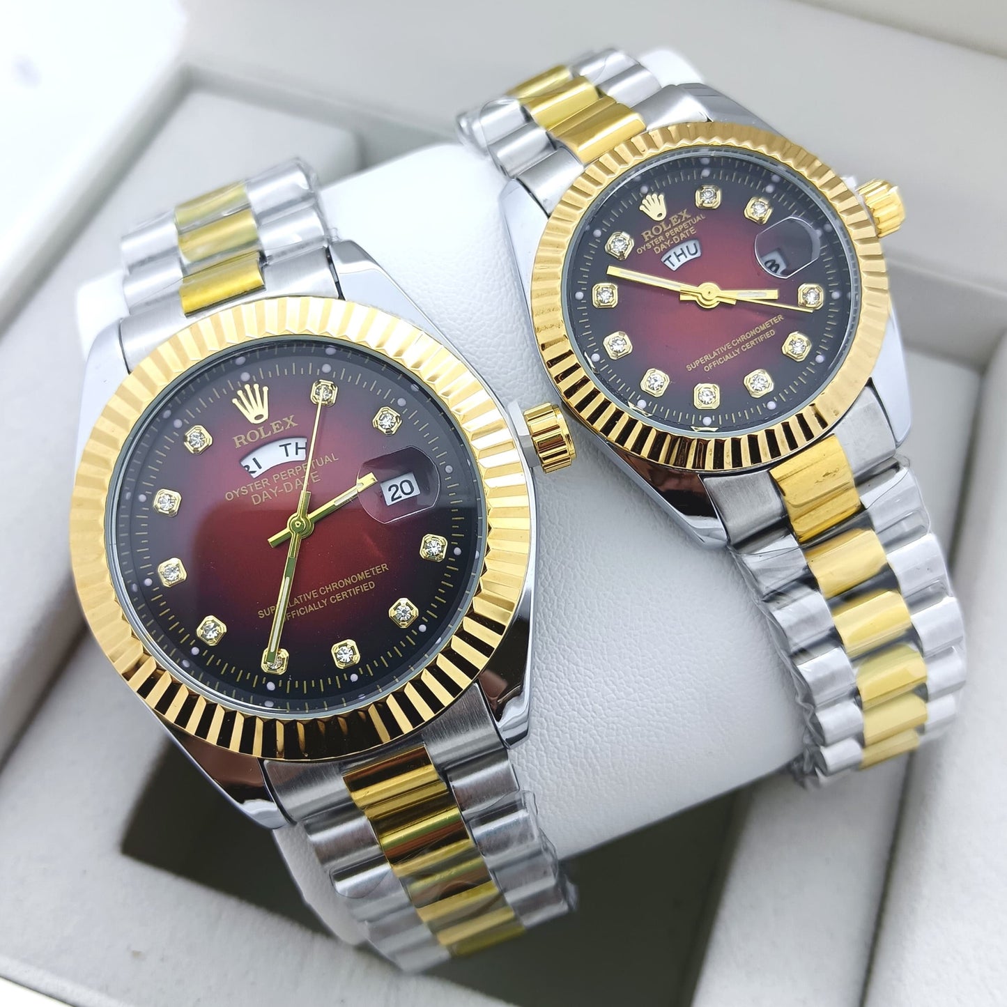 ROLEX COUPLE WATCH WITH DAY DATE PREMIUM WATCH WITH BIG DISCOUNT | ROLEX COUPLE 5201880