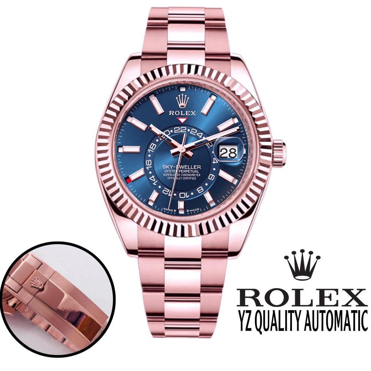 LUXURY ROLEX SKY DWELLER FULLY STAINLESS STEEL WITH FULL ORIGINAL ROLEX BOX|ROLEX SKY D 532223
