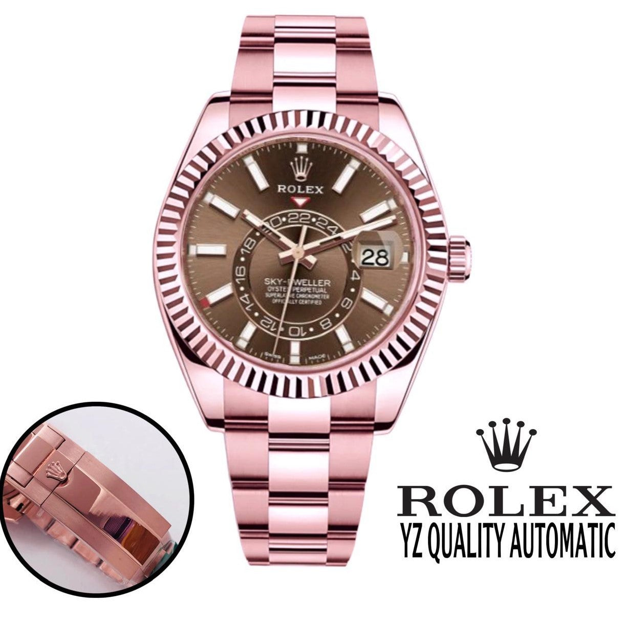 LUXURY ROLEX SKY DWELLER FULLY STAINLESS STEEL WITH FULL ORIGINAL ROLEX BOX|ROLEX SKY D 532224