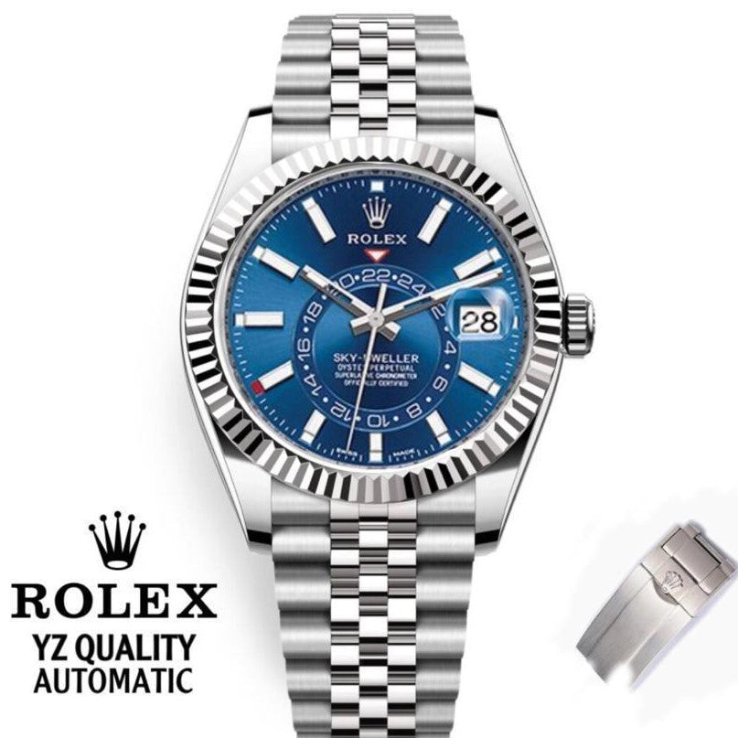 LUXURY ROLEX SKY DWELLER FULLY STAINLESS STEEL WITH FULL ORIGINAL ROLEX BOX|ROLEX SKY D 532226