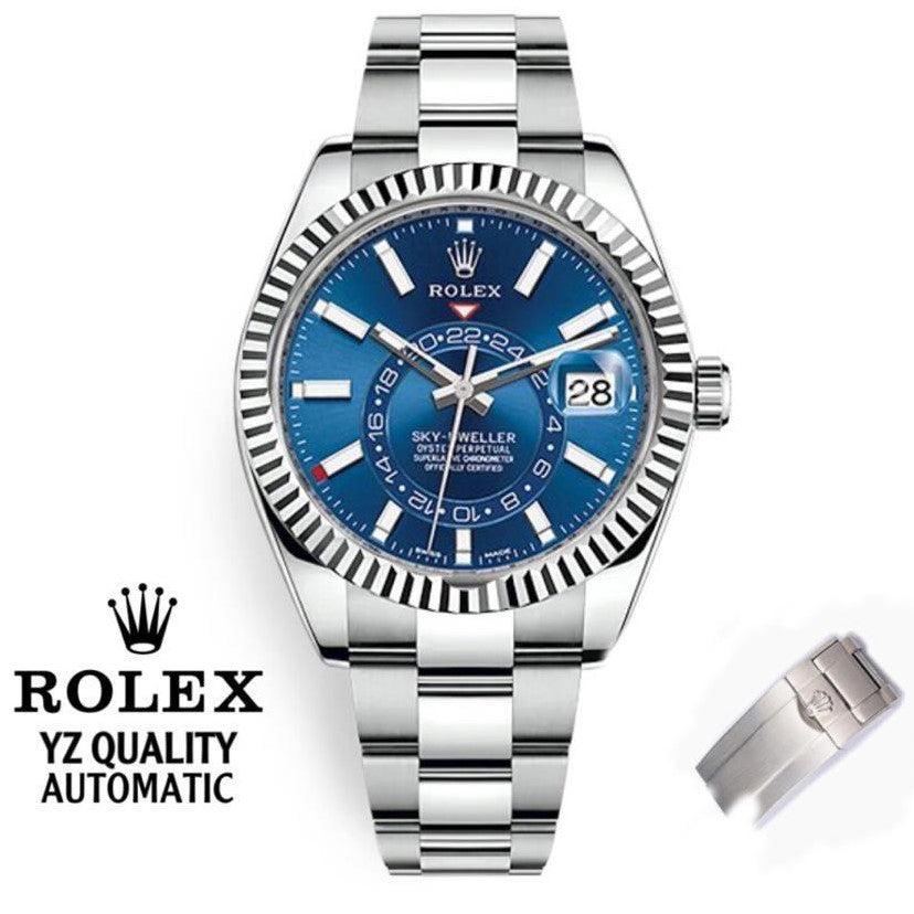 LUXURY ROLEX SKY DWELLER FULLY STAINLESS STEEL WITH FULL ORIGINAL ROLEX BOX|ROLEX SKY D 532227