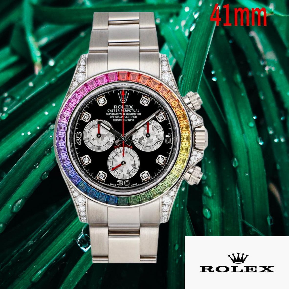 LUXURY ROLEX RAINBOW MASTER STEEL EXCLUSIVE ROYAL WATCH WITH ORIGINAL ROLEX BOX|ROLEX RAINBOW MASTER 17779593