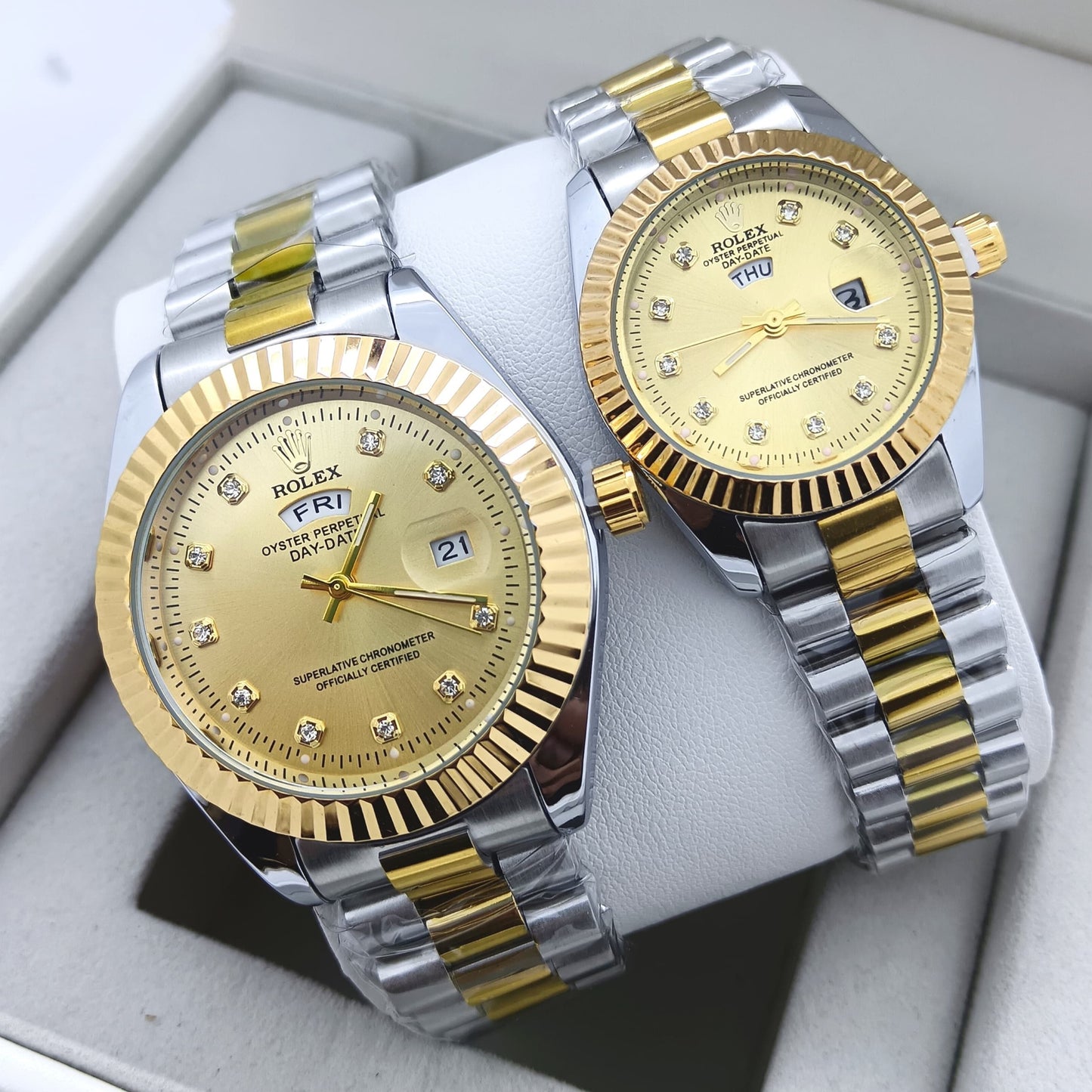 ROLEX COUPLE WATCH WITH DAY DATE PREMIUM WATCH WITH BIG DISCOUNT | ROLEX COUPLE 5201878