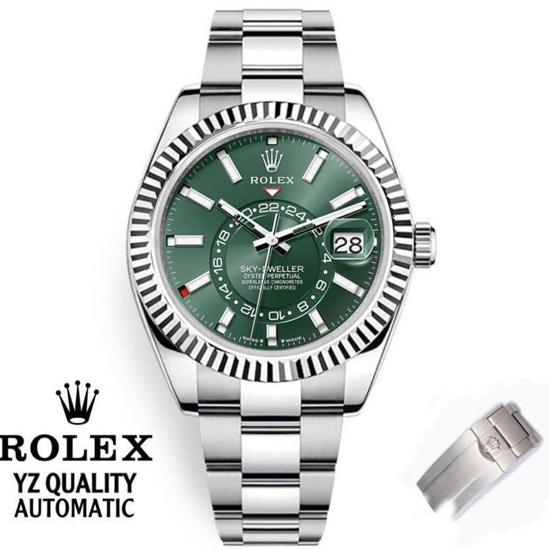 LUXURY ROLEX SKY DWELLER FULLY STAINLESS STEEL WITH FULL ORIGINAL ROLEX BOX|ROLEX SKY D 532222