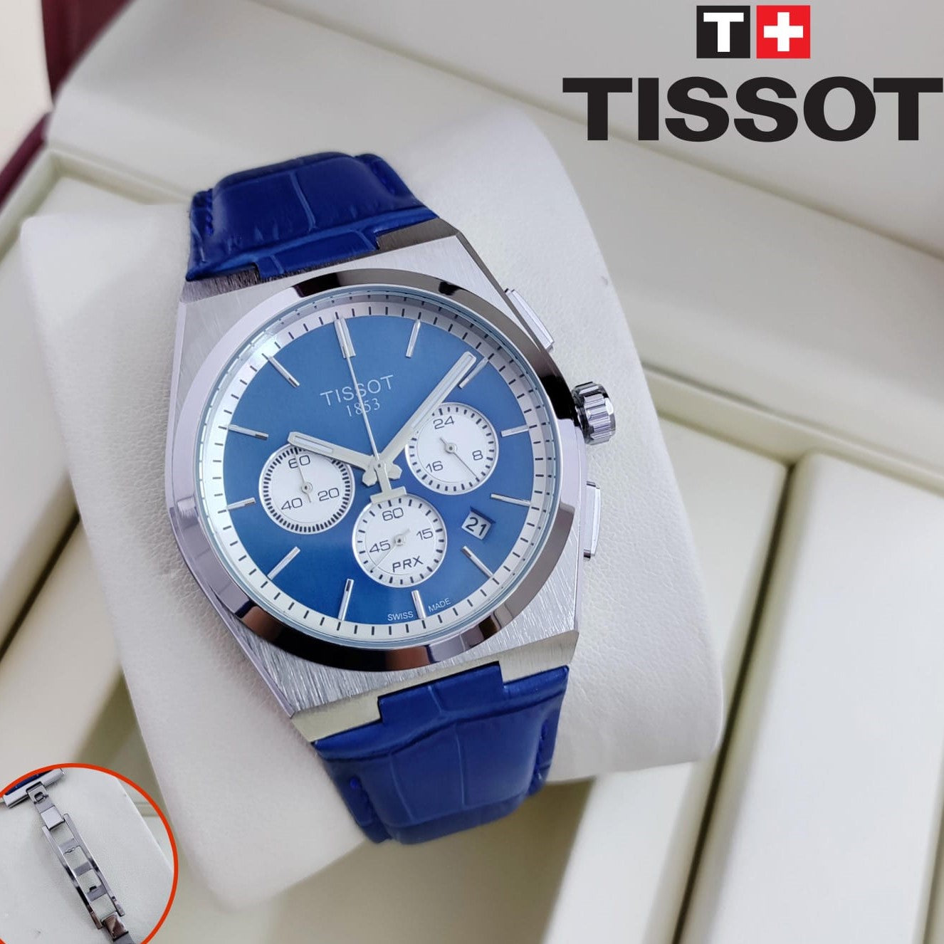 TISSOT CHRNOGRAPH ORIGINAL LEATHER STRAP 2 YEARS WARRANTY| TISSOT LEATHER 199040