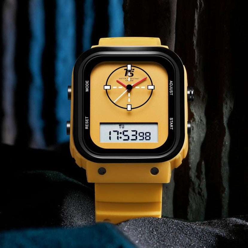 DUAL TIME STOP WATCH WITH RUBBER STRAP VERY HIGH QUALITY 3 YEARS WARRENTY| T5 DUAL 32450