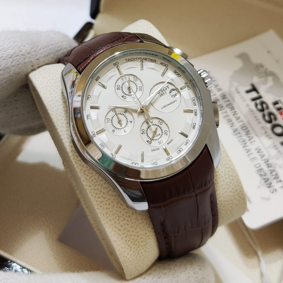 TST WATCH FULL CHRNOGRAPH NEW SHIPMENT ORGINIAL LEATHER BUCKLE CLASP LOCK AUTHENTIC PRODUCT NOW ALLOVER IN OMAN | TST CHRNO 1155533