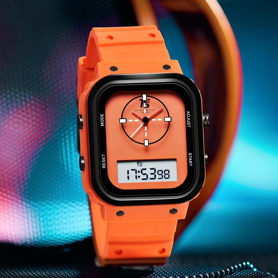 DUAL TIME STOP WATCH WITH RUBBER STRAP VERY HIGH QUALITY 3 YEARS WARRENTY| T5 DUAL 32443