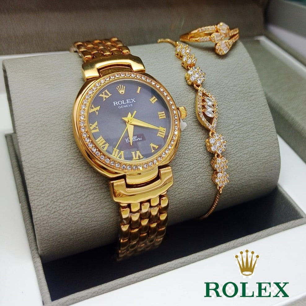 WOMENS OFFER BOX WATCH , BRACELETS , RING  VERY SPECIAL OFFER PRICE FOR NATIONAL DAY OF OMAN | WOMENS COMBO 19794