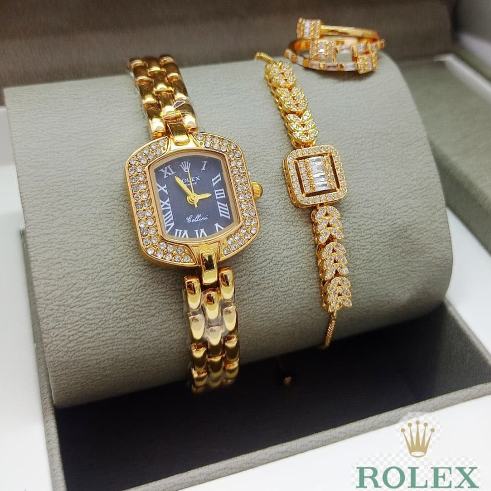 WOMENS OFFER BOX WATCH , BRACELETS , RING  VERY SPECIAL OFFER PRICE FOR NATIONAL DAY OF OMAN | WOMENS COMBO 19795