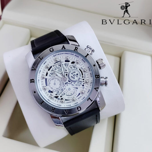 EXCLUSIVE BVLGARI LEATHER STRAP WATCH FOR MEN MILITARY DESIGN | BVLGARI FIGHTER 13322