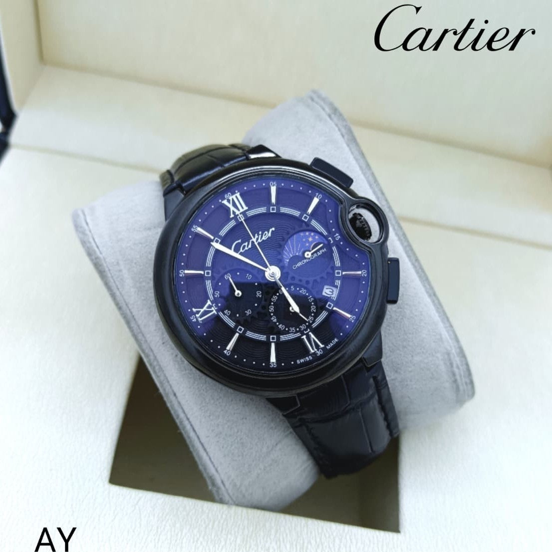CARTIER BALLON BEUE DE WITH ORIGINAL LEATHER STRAP FULL OF PREMIUM GRADE| CARTIER BALLON 13555