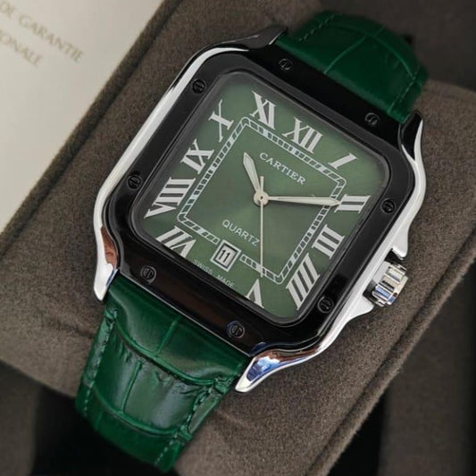 CARTIER MENS WATCH WITH LEATHER STRAP STYLISH LOOK | CARTIER 4436