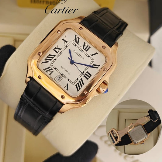LUXURY CARTIER SANTOS DE VERY EXCLUSIVE LEATHER STRAP SLIM FIT AUTOMATIC SWIP MOVEMENT | CARTIER SANTOS 13355772