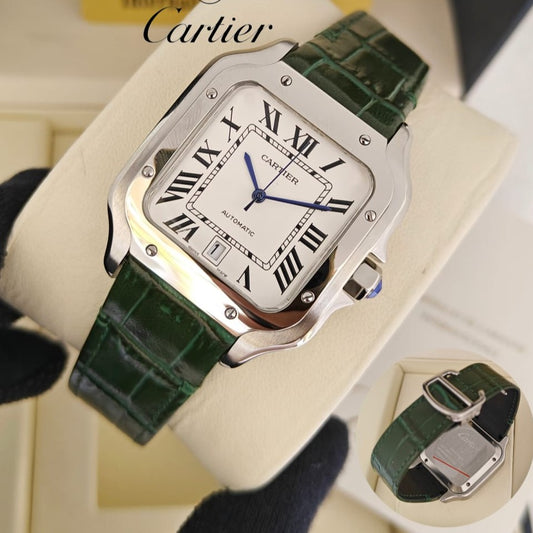 LUXURY CARTIER SANTOS DE VERY EXCLUSIVE LEATHER STRAP SLIM FIT AUTOMATIC SWIP MOVEMENT | CARTIER SANTOS 13355774