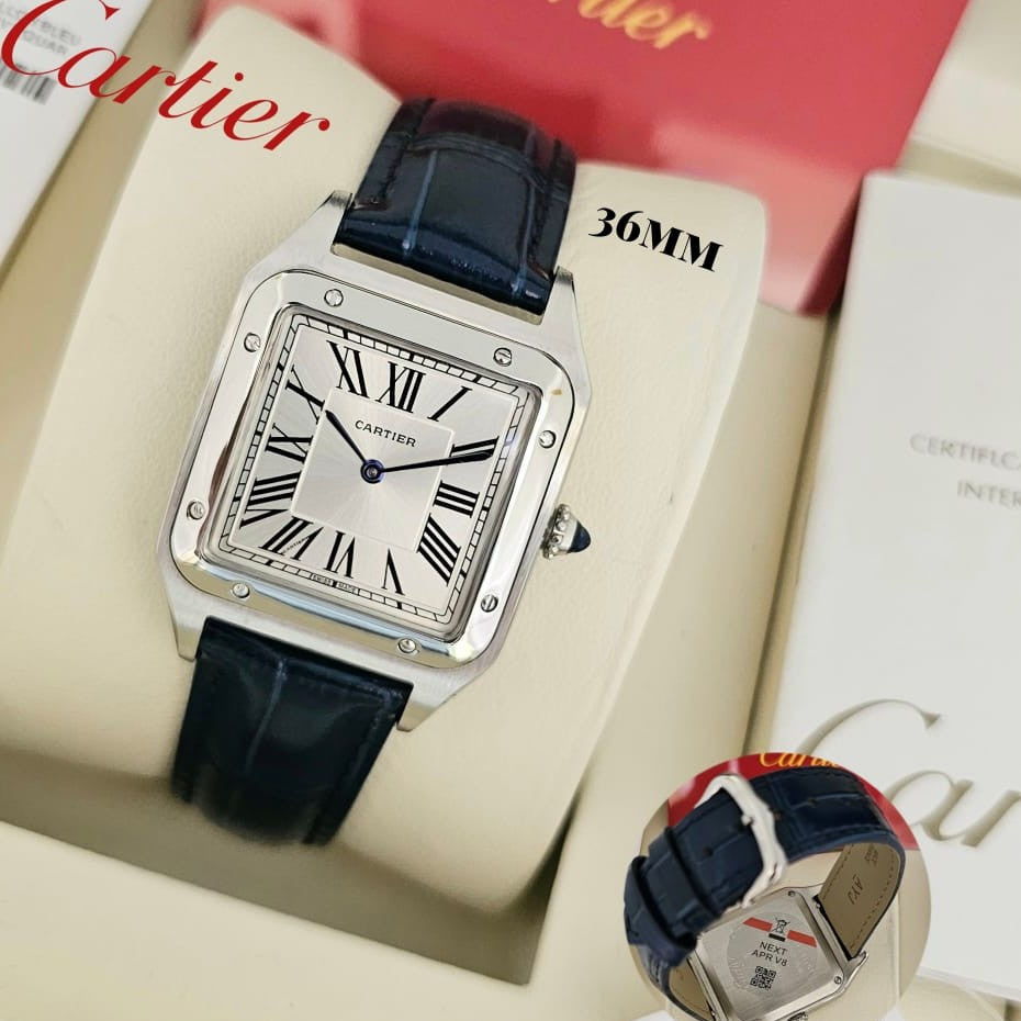 LUXURY CARTIER SANTOS DIAL 36MM MENS WATCH VERY MUCH STYLISH TRENDING WATCH NOW ALLOVER IN OMAN | CARTIER S 36mm 195955