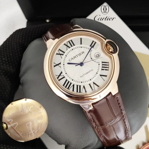 LUXURY CARTIER BALLON BEUE DE WITH ORIGINAL LEATHER STRAP FULL OF PREM ...