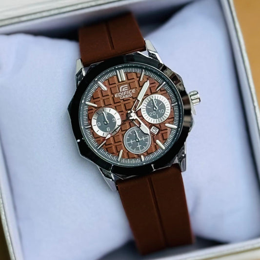 NEW CASIO EDIFICE WATCH WITH MAGNETIC SILICONE STRAP NOW ALLOVER IN OMAN | EDIFICE 199976