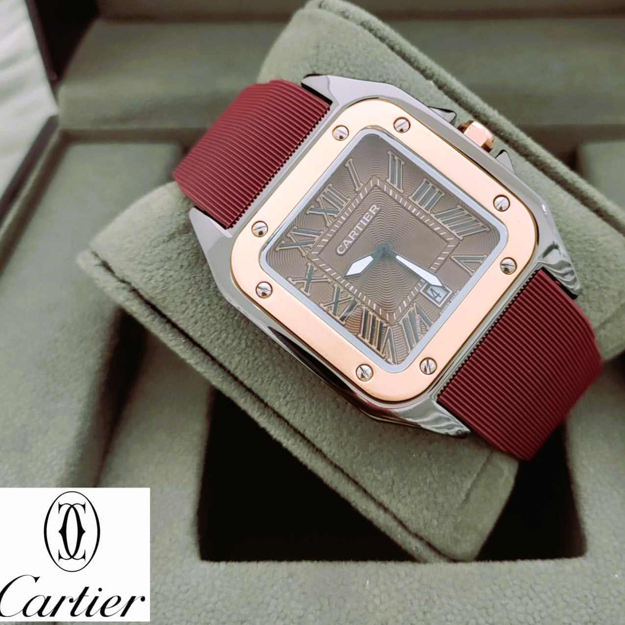 AWESOME CARTIER WATCH WITH STRAP EXCELLENT PRFORMANCE | CARTIER STRAP 00555