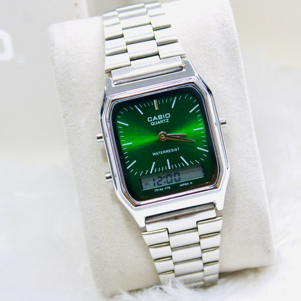NEW CASIO DUAL TIME WATCH STAINLESS STEEL WATER PROOF NOW ALL HERE IN OMAN || CASIO DT 1511199