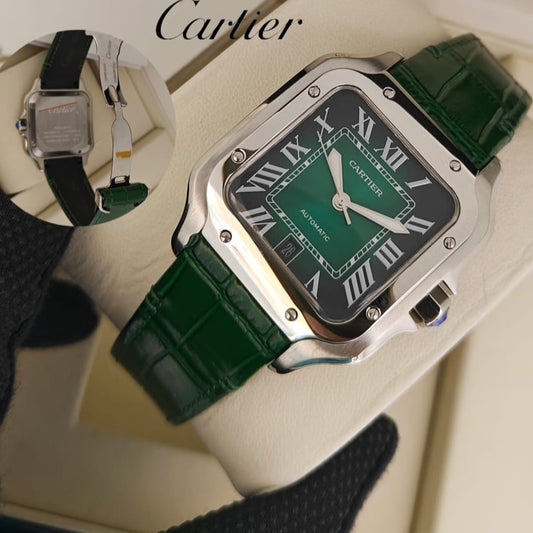 LUXURY CARTIER SANTOS DE VERY EXCLUSIVE LEATHER STRAP SLIM FIT AUTOMATIC SWIP MOVEMENT | CARTIER SANTOS 13355776