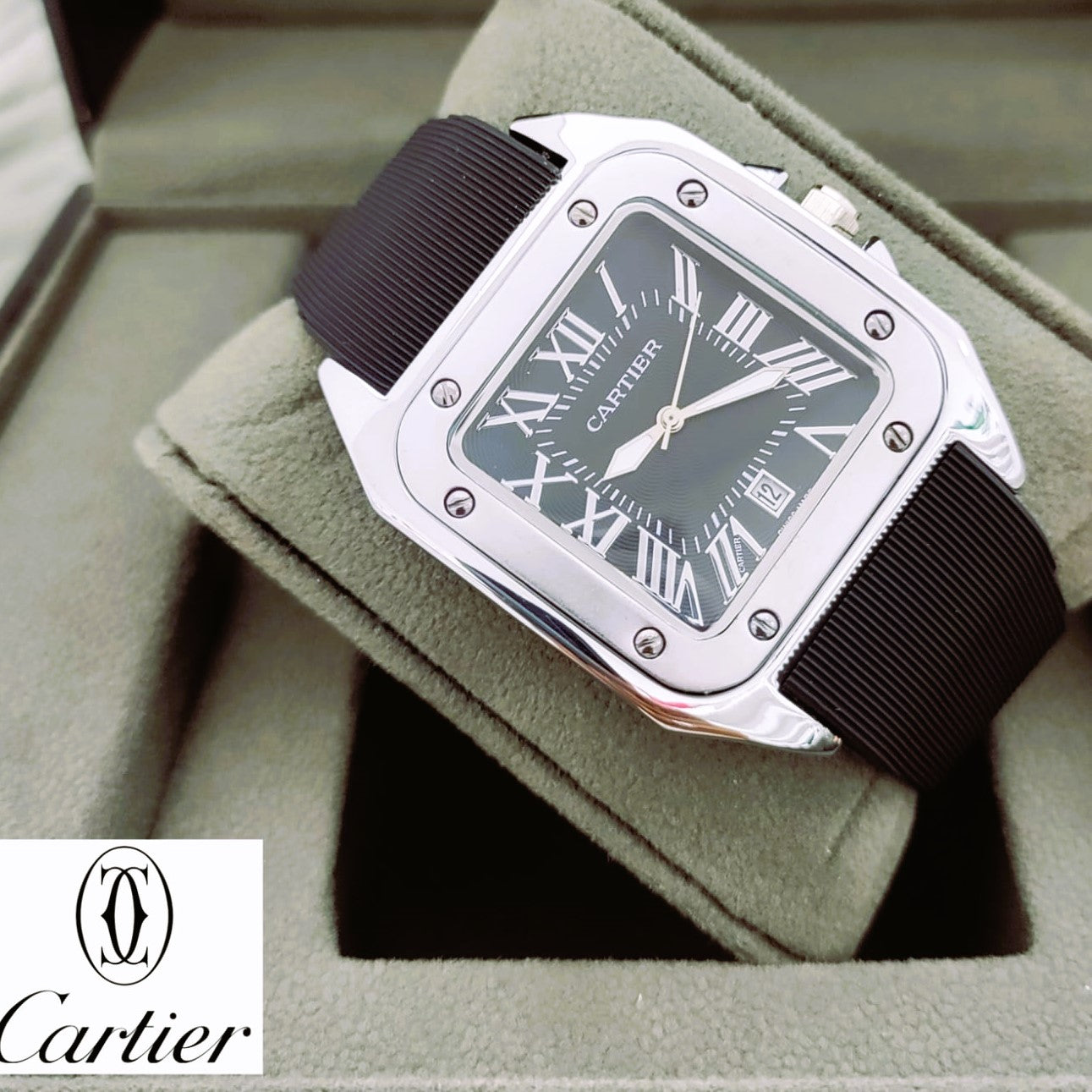 AWESOME CARTIER WATCH WITH STRAP EXCELLENT PRFORMANCE | CARTIER STRAP 00556