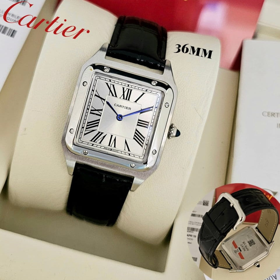 LUXURY CARTIER SANTOS DIAL 36MM MENS WATCH VERY MUCH STYLISH TRENDING WATCH NOW ALLOVER IN OMAN | CARTIER S 36mm 195957