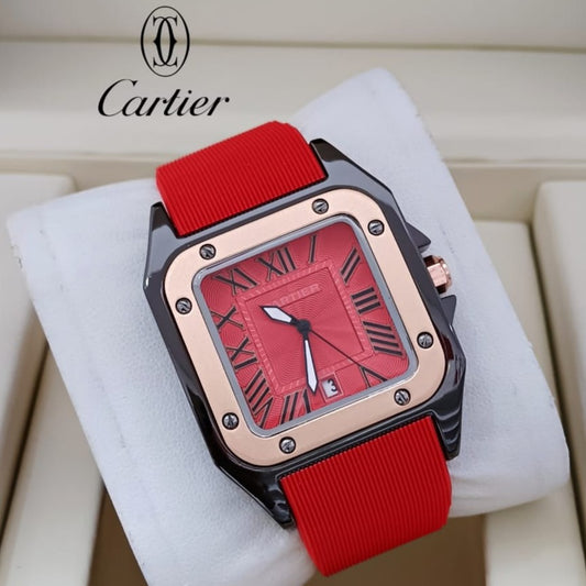CARTIER SANTOS RUBBER STRAP NEW DESIGN HIGH QUALITY MACHINE WATER RESISTANT | CARTIER S 155577