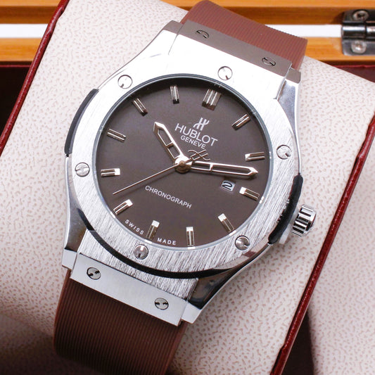 HUBLOT THE PREMIUM QUALITY WATCH JUST ARRIVED WITH 1 YEAR SERVICE WARRANTY| HUBLOT MEN 75310