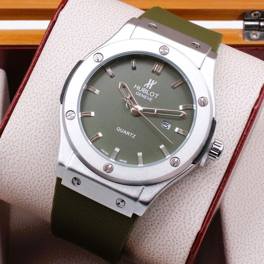 HUBLOT THE PREMIUM QUALITY WATCH JUST ARRIVED WITH 1 YEAR SERVICE WARRANTY| HUBLOT MEN 75311