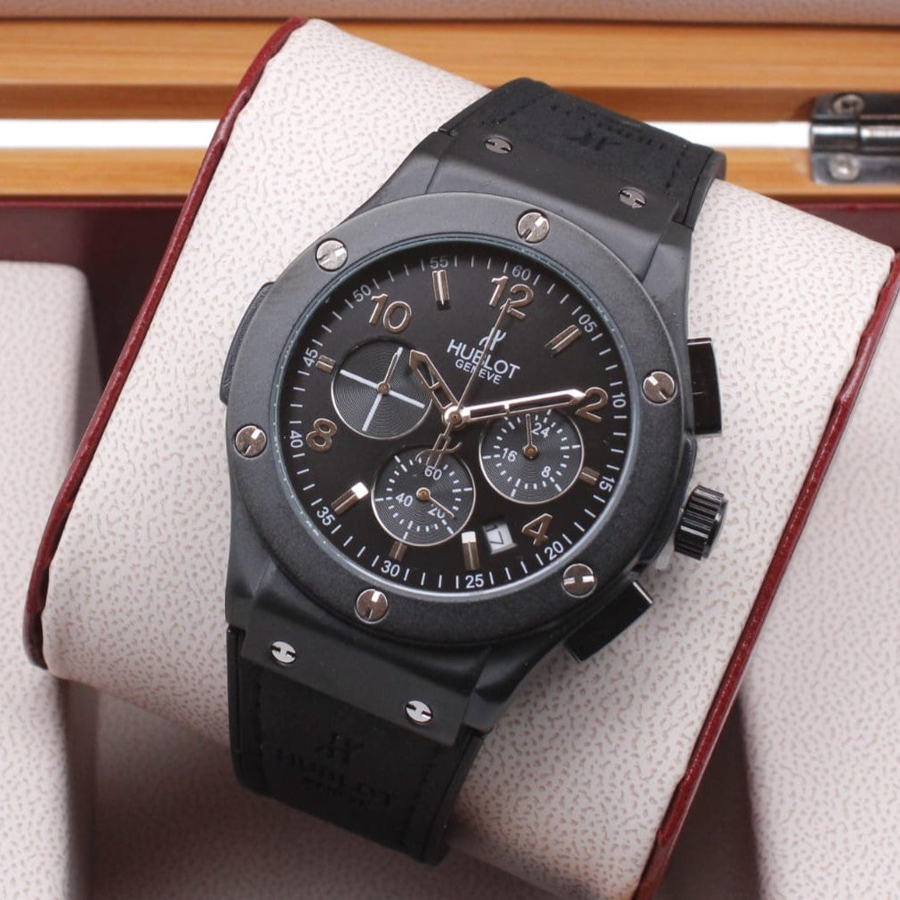 HUBLOT WATCH WITH FULL CHRNOGRAPH ACTIVE CALSP LOCK VERY STYLISH NOW ALL OVER IN OMAN FREE DELIVERY | HUBLOT CHRNO 155571