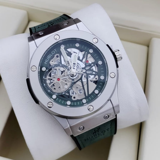 HUBLOT WATCH WITH MILITARY LOOK 2 YEARS SERVICE WARRANTY| HUBLOT 1855431