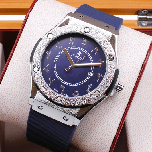 HUBLOT THE PREMIUM QUALITY WATCH JUST ARRIVED WITH 1 YEAR SERVICE WARRANTY| HUBLOT MEN 7532