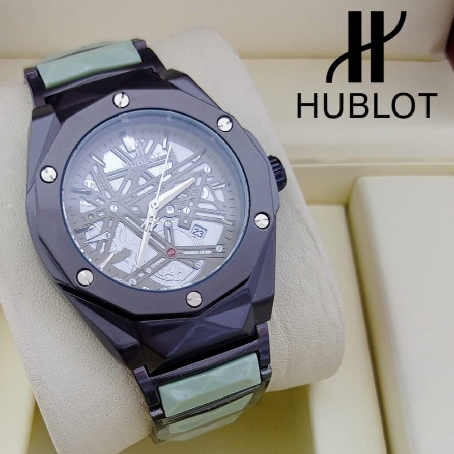 HUBLOT WATCH WITH MILITARY LOOKS  2 YEARS SERVICE WARRANTY NOW NATIONAL DAY OFFER PRICE RUNNING | HUBLOT BANG 1779793