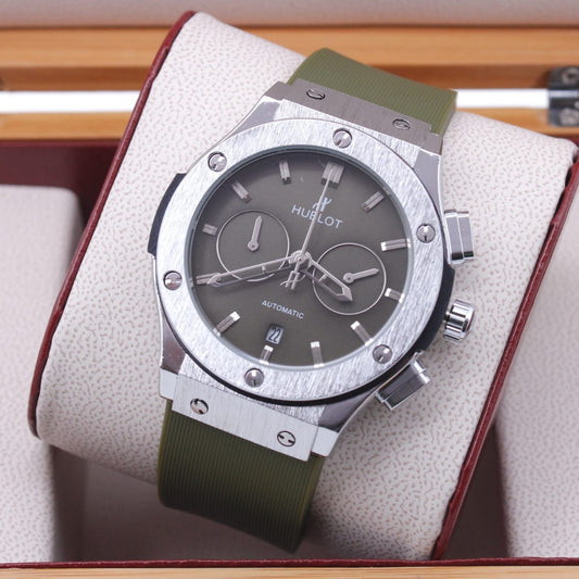 HUBLOT WATCH WITH FULL CHRNOGRAPH ACTIVE CALSP LOCK VERY STYLISH NOW ALL OVER IN OMAN FREE DELIVERY | HUBLOT CHRNO 155578