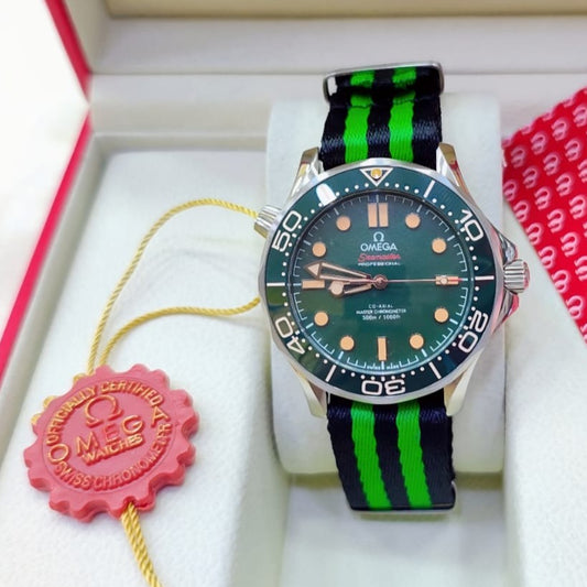 LUXURY  OMEGA SEAMASTER  AUTOMATIC NYLON STRAP  VERY DEMANDING WATCH NOW ONLY IN FAST FASHION OMAN | OMGA S M 133397555