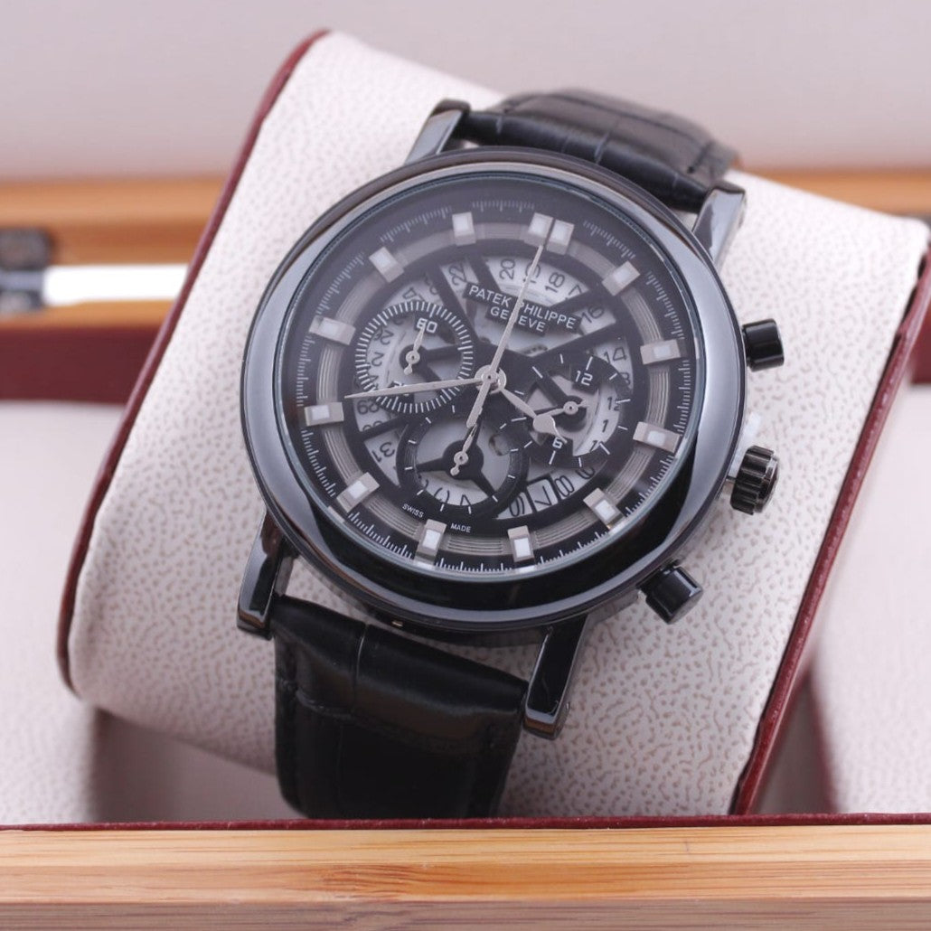 PATEK PHILIPPE WATCH  WITH LEATHER STRAP  CHRNOGRAPH VERY HIGH DEMANDING WATCH | PATEK PHILIPPE CHRNO 1359592