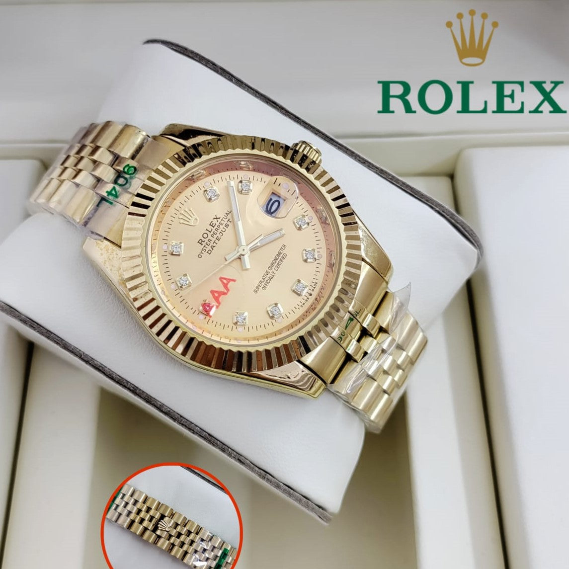 ROLEX OYESTER STONE WATCH AAA GRADE 5 YEARS COLOUR GUARANTEE| ROLEX 78980