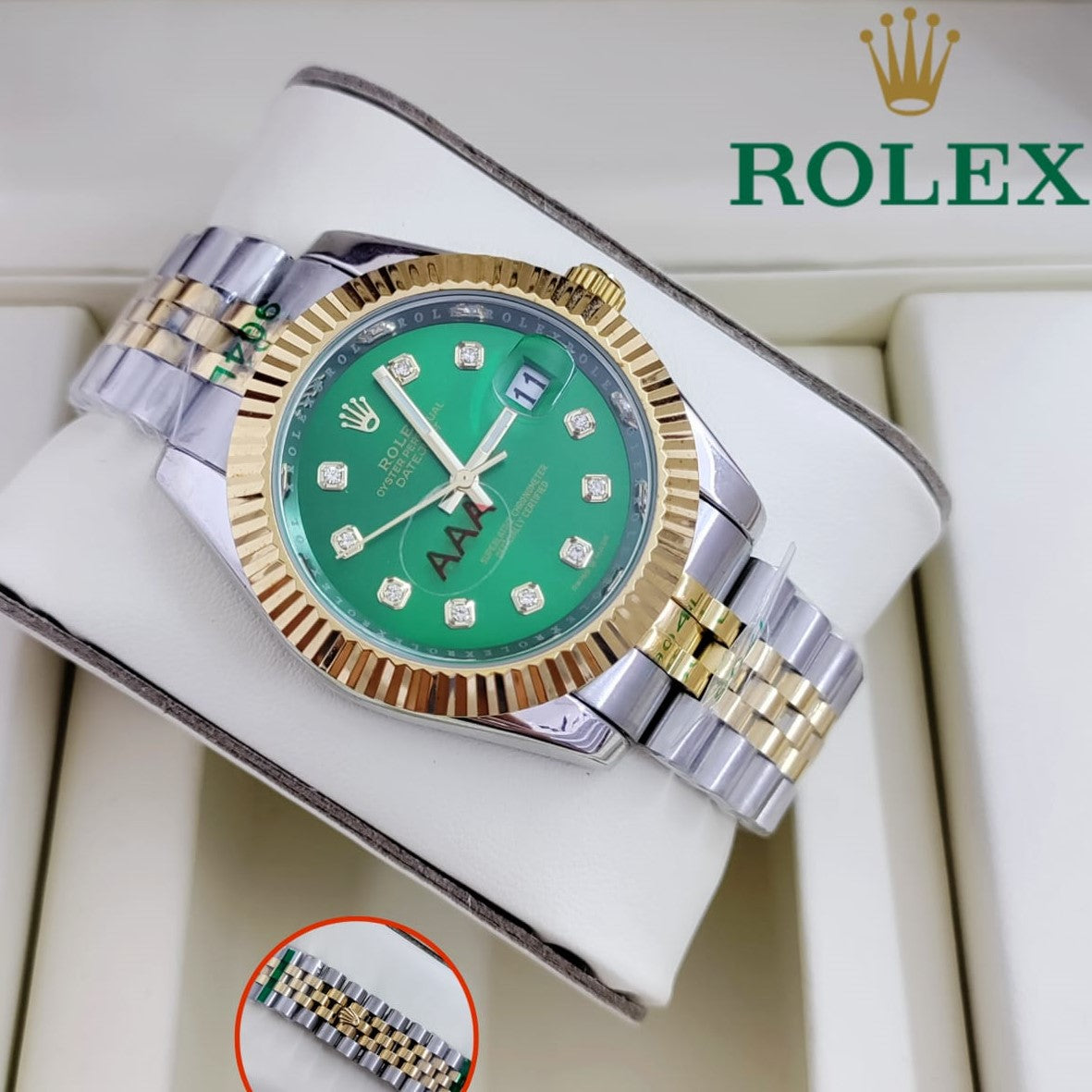 ROLEX OYESTER STONE WATCH AAA GRADE 5 YEARS COLOUR GUARANTEE| ROLEX 78982