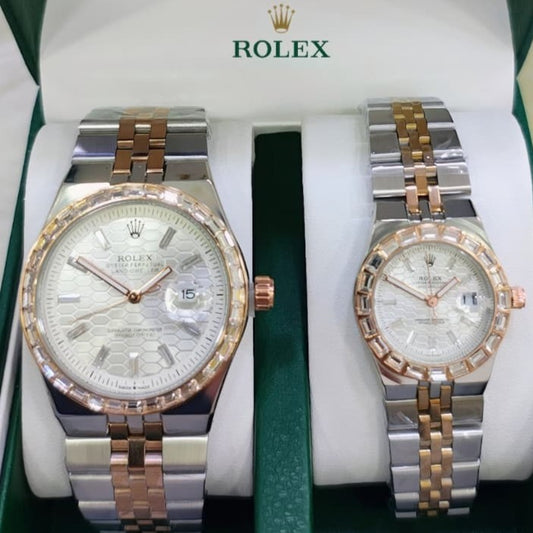 ROLEX LAND DWELLER STONE  COUPLE WATCH WITH BIG DISCOUNT WITH COUPLE ROLEX BOX| ROLEX COUPLE STONE 15559121
