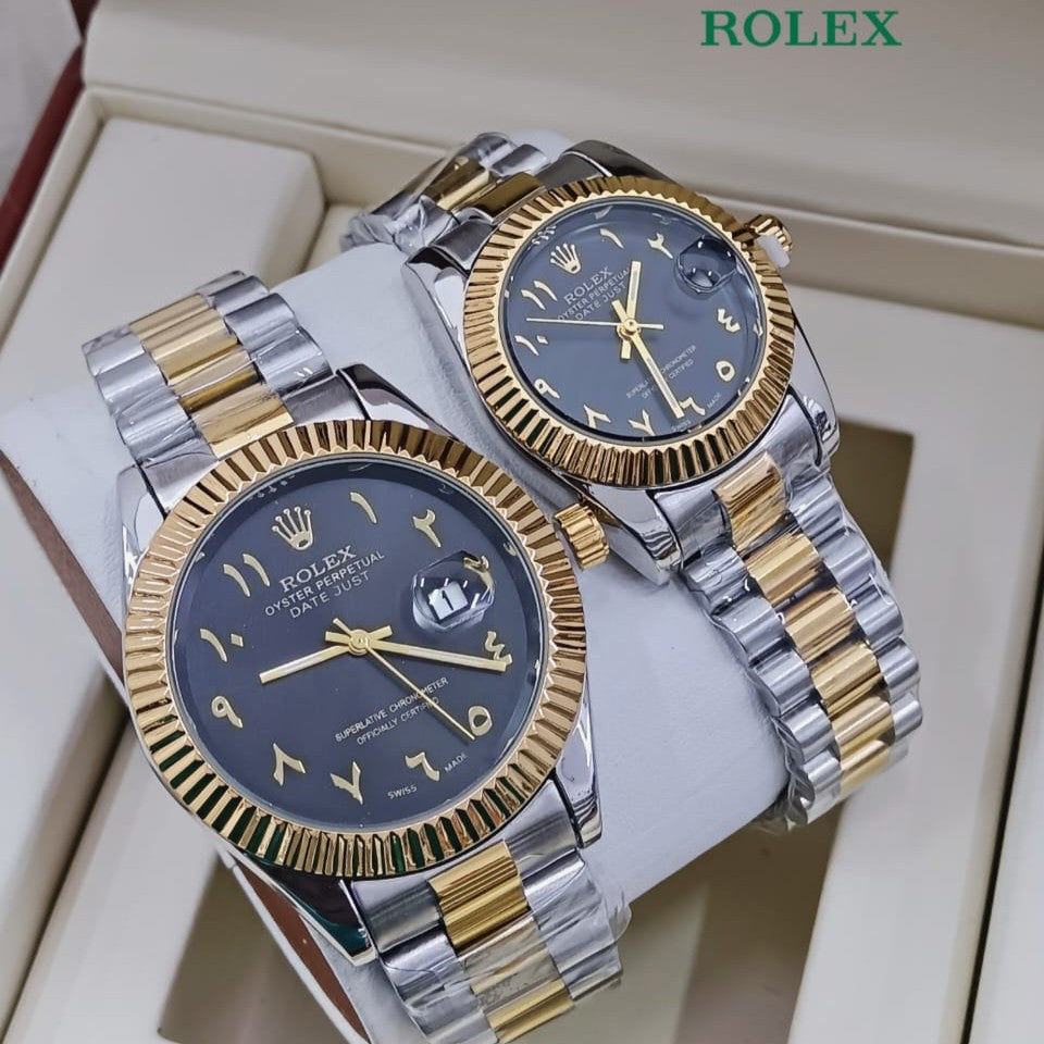 NEW SHIPMENT OF ROLEX COUPLE WATCH WITH ROLEX COUPLE BOX NOW STARTING  MEGA OFFER IN ALLOVER OMAN WITH FREE DELIVERY | ROLEX COUPLE WATCH 15533735