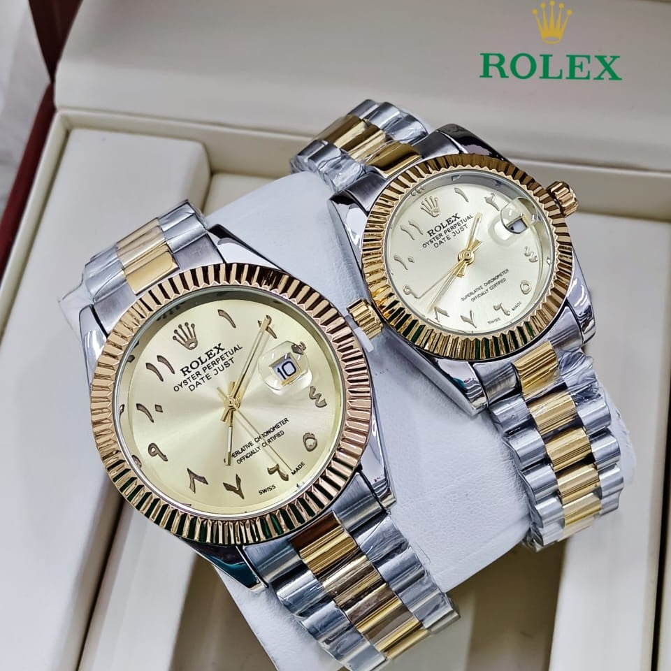 NEW SHIPMENT OF ROLEX COUPLE WATCH WITH ROLEX COUPLE BOX NOW STARTING  MEGA OFFER IN ALLOVER OMAN WITH FREE DELIVERY | ROLEX COUPLE WATCH 15533736