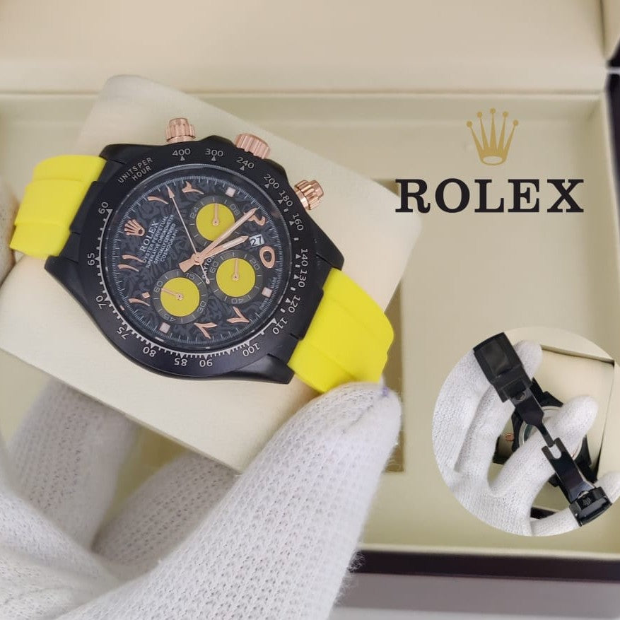 ROELX DAYTONA CHRNOGRAPH VERY STYLISH  WATCH  RUBBER STRAP VERY DEMANDING WATCH NOW ALLOVER IN OMAN | ROLEX DAYTONA 1333993