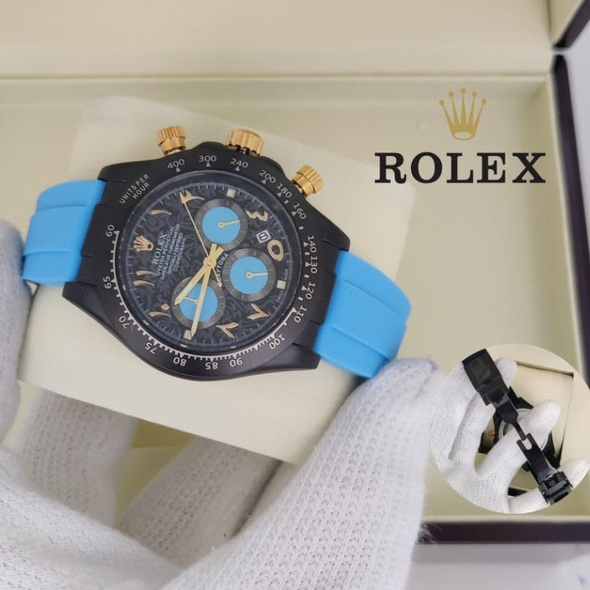ROELX DAYTONA CHRNOGRAPH VERY STYLISH  WATCH  RUBBER STRAP VERY DEMANDING WATCH NOW ALLOVER IN OMAN | ROLEX DAYTONA 1333995