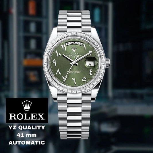 LUXURY ROLEX DAY DATE FULLY STAINLESS STEEL WITH FULL ORIGINAL ROLEX BOX|ROLEX DAY DATE 123343