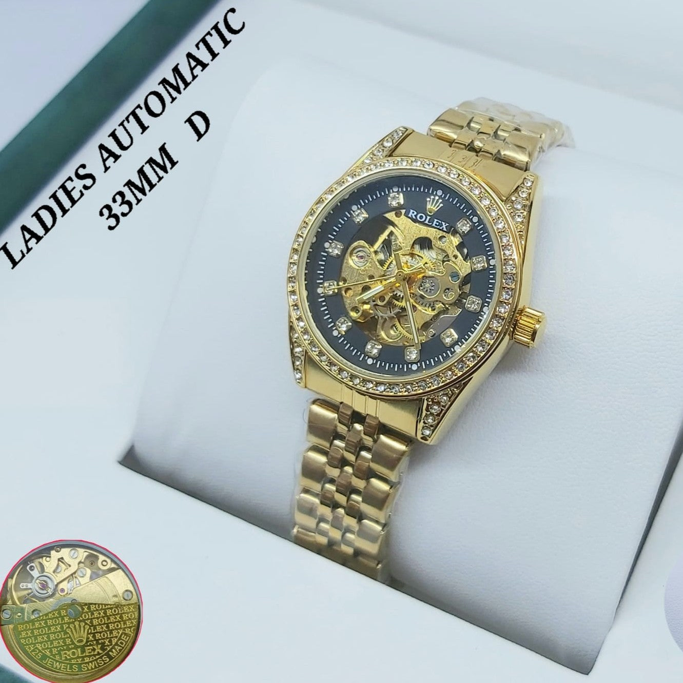 LUXURY ROLEX LADIES FULL AUTOMATIC STAINLESS STEEL COLOUR GUARANTEED ORIGINAL BOX NOW ALLOVER IN OMAN | ROLEX AUTOMATIC L 1555331