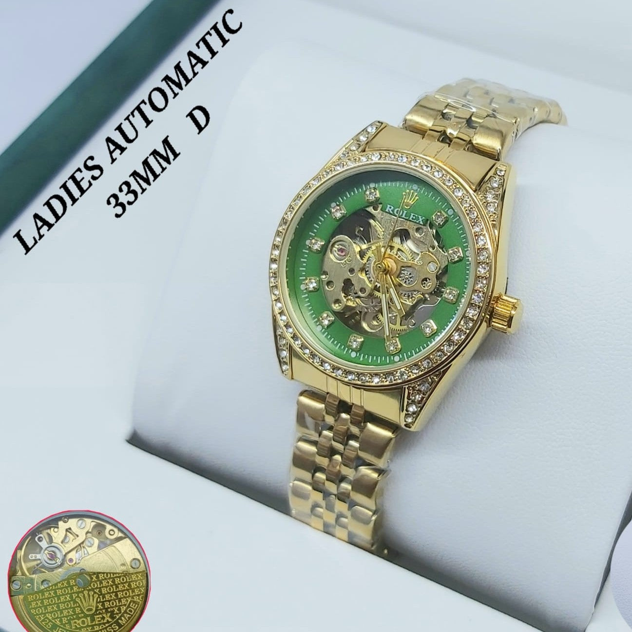 LUXURY ROLEX LADIES FULL AUTOMATIC STAINLESS STEEL COLOUR GUARANTEED ORIGINAL BOX NOW ALLOVER IN OMAN | ROLEX AUTOMATIC L 1555332