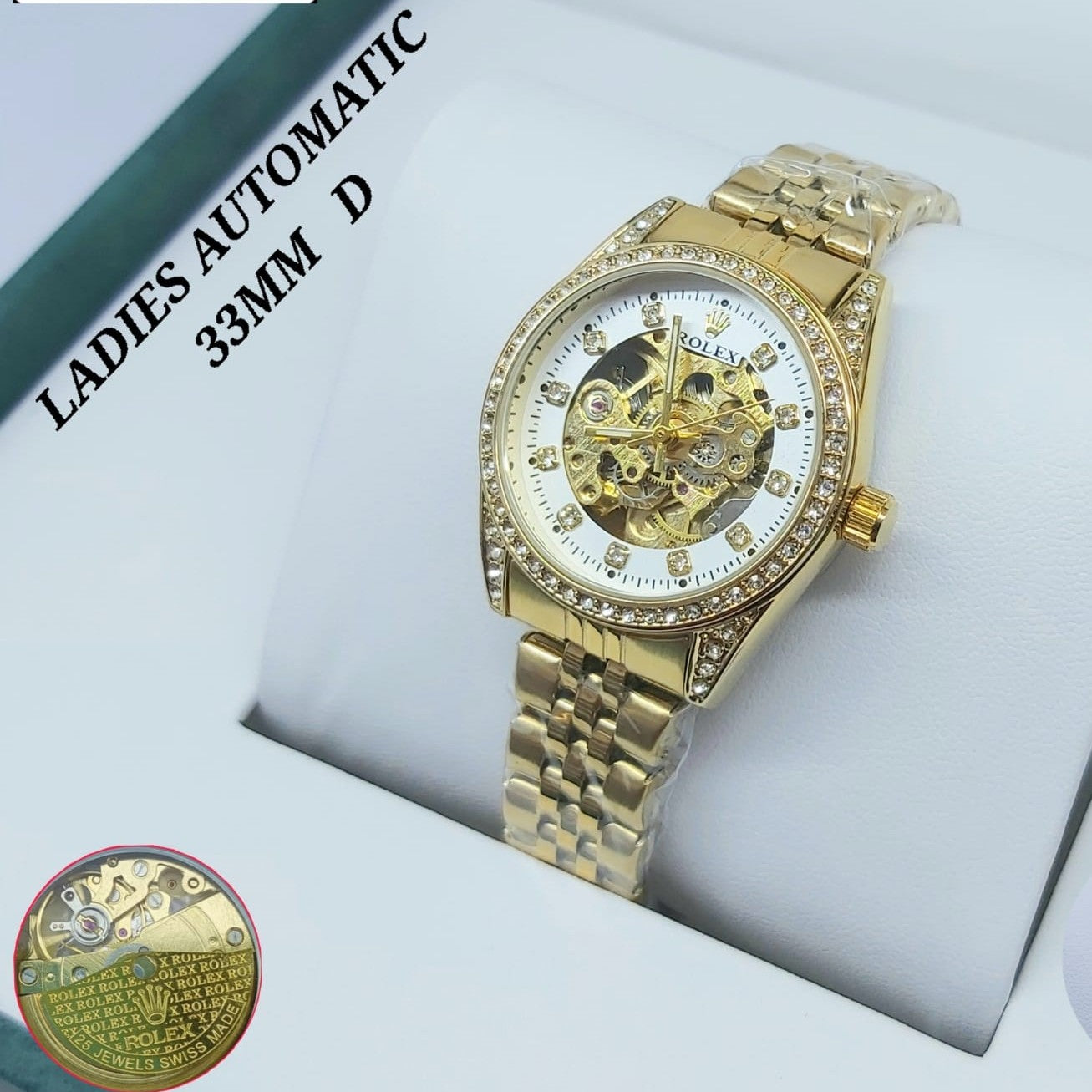 LUXURY ROLEX LADIES FULL AUTOMATIC STAINLESS STEEL COLOUR GUARANTEED ORIGINAL BOX NOW ALLOVER IN OMAN | ROLEX AUTOMATIC L 1555336