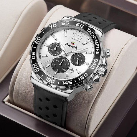 ORIGINAL SWISH WATCH FULL CHRNOGRAPH RUBBER STRAP VERY STYLISH ICONIC WATCH | SWISH CHRNO 155571